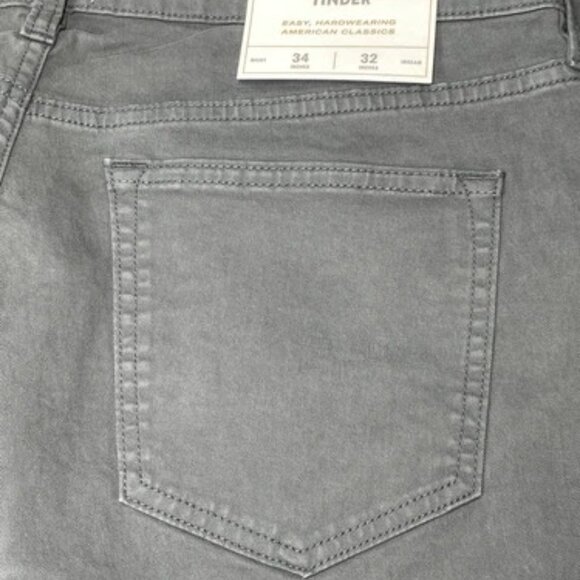 NEW FLINT AND TINDER Mens Jeans Charcoal Size 34x32 365 Pant HB Slim Spun Cotton - Picture 8 of 10